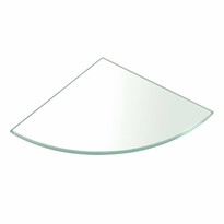 Raft de colț SAPHO 23487, sfert rotund 20 x 20 x0,8 cm, sticlă transparentă