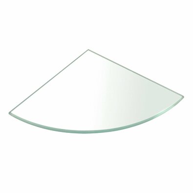 Eckregal SAPHO 23487, viertelrund, 20 x 20 x 0,8 cm, klares Glas