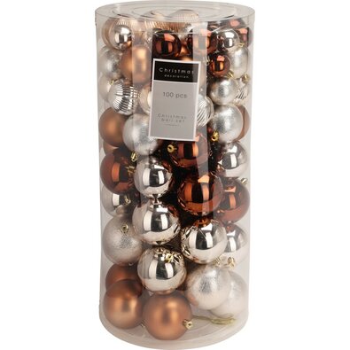 Set de decorațiuni de Crăciun Amber, 100 buc.,plastic