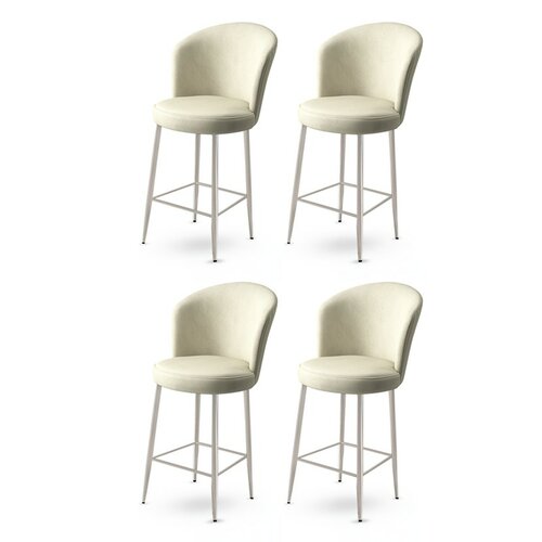 Barstuhl-Set Alte Cream and Chrome, 4 Stück