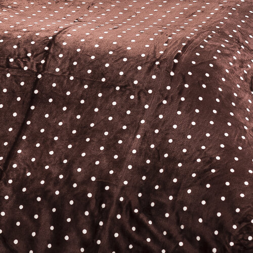 Obliečky mikroplyš Polka hnedá, 140 x 200 cm, 70 x 90 cm