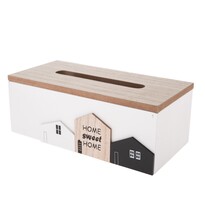 Drewniane pudełko na chusteczki Home town biały,24 x 12 x 9 cm