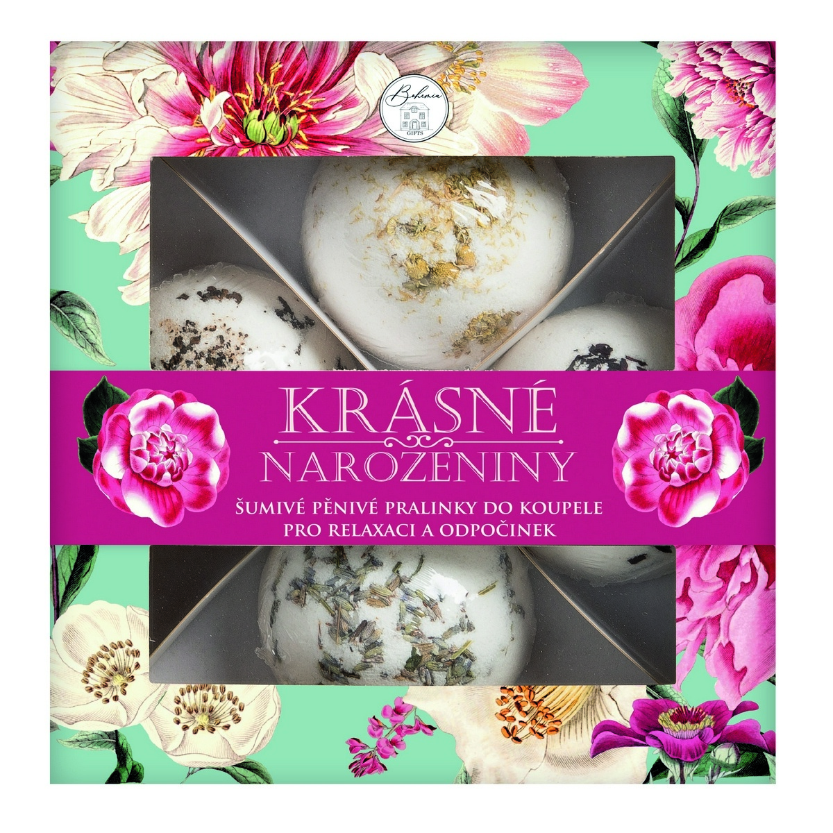 Bohemia Gifts Pralinky do kúpeľa - K narodeninám, 4 ks