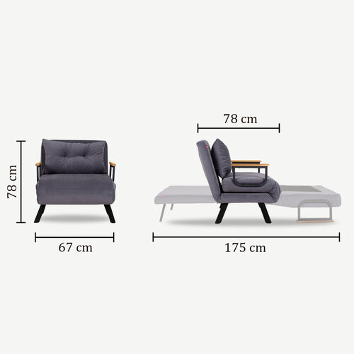 Scaun Sando Single Dark Grey