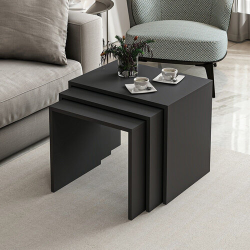 Ablagetisch Alya Anthracite, 3 Stück