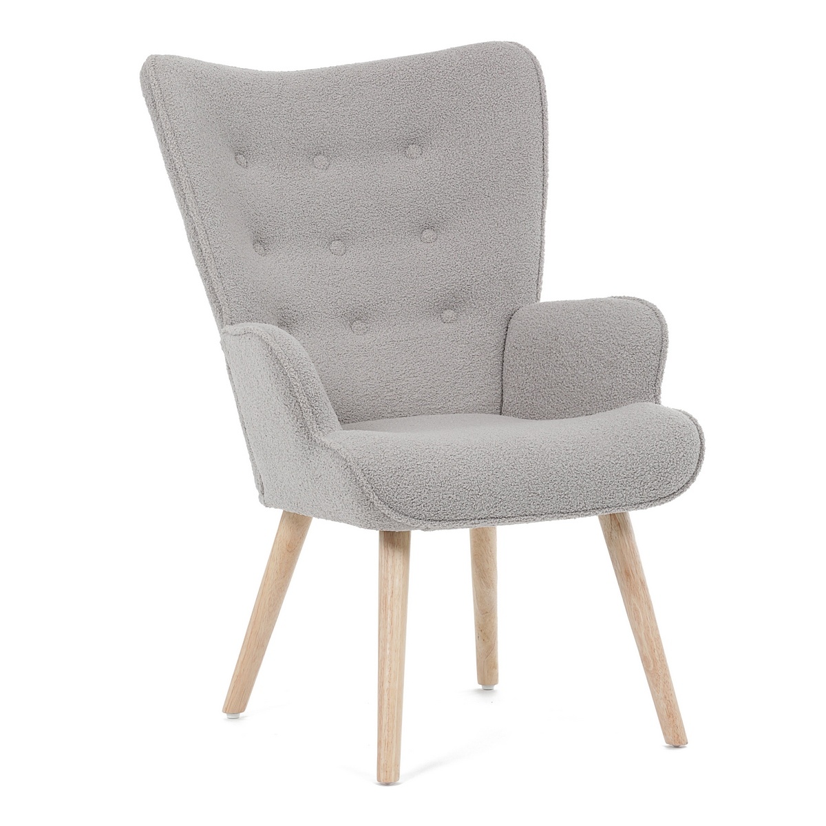 Fotel uszany Bouclé GREY2, szary
