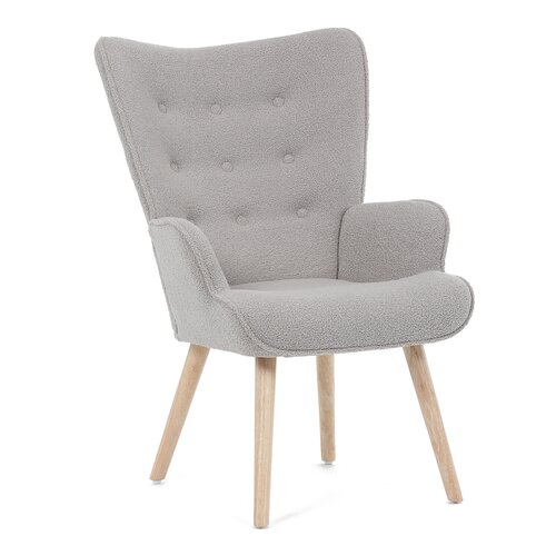 Fotel uszany Bouclé GREY2, szary
