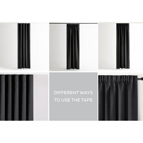 Restilo Záves Blackout Oxford Pleat čierna, 140 x 245 cm
