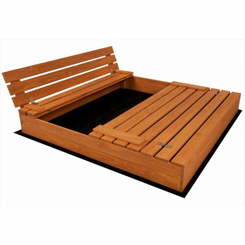 Sand Tropic Drevené pieskovisko s lavičkami, 100 x 100 cm, impregnované