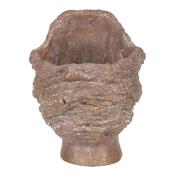 Beton kerti edény, fej, réz, átmérő 14 cm, 18 x 14x 19 cm
