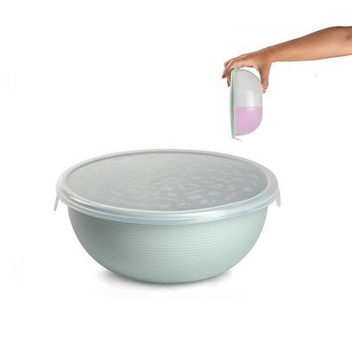 Miska z tworzywa sztucznego z pokrywą nieprzezroczysta 1 l, 17 cm
