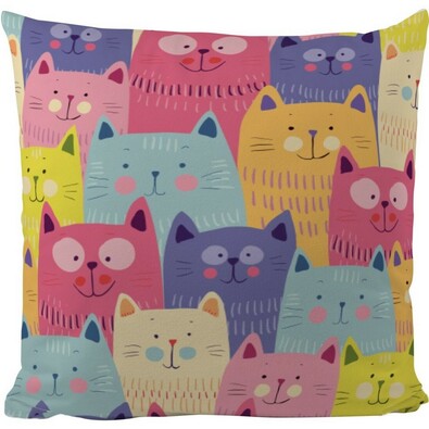 Butter Kings Dekorační polštářek Cat in colours, 50 x 50 cm