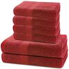 DecoKing Komplet ręczników Marina czerwony, 4 szt. 50 x 100 cm, 2 szt. 70 x 140 cm