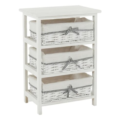 Comodă Ruby 3 albă, 40 x 57 x 29 cm