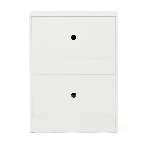 Výklopný botník se 2 přihrádkami COMPACT White, bílá