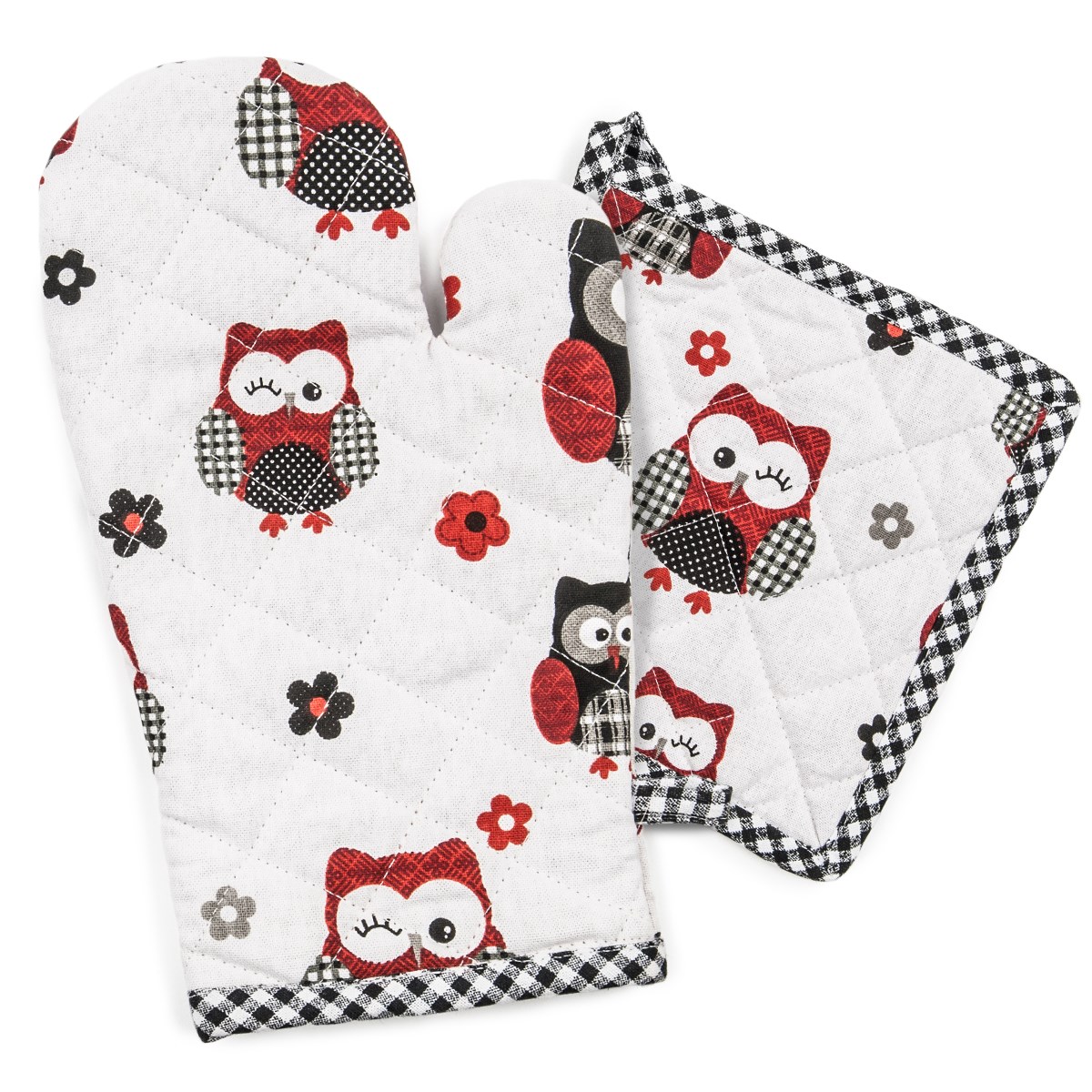 Trade Concept Chňapka a podložka Sovy, sada 2 ks