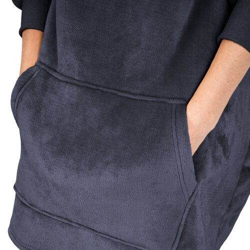 Hanorac din micropluș și imitație blăniță 4Home Antracit, mărimea S