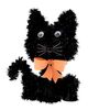 Halloweenská kočka Blackie, 15 x 11 cm