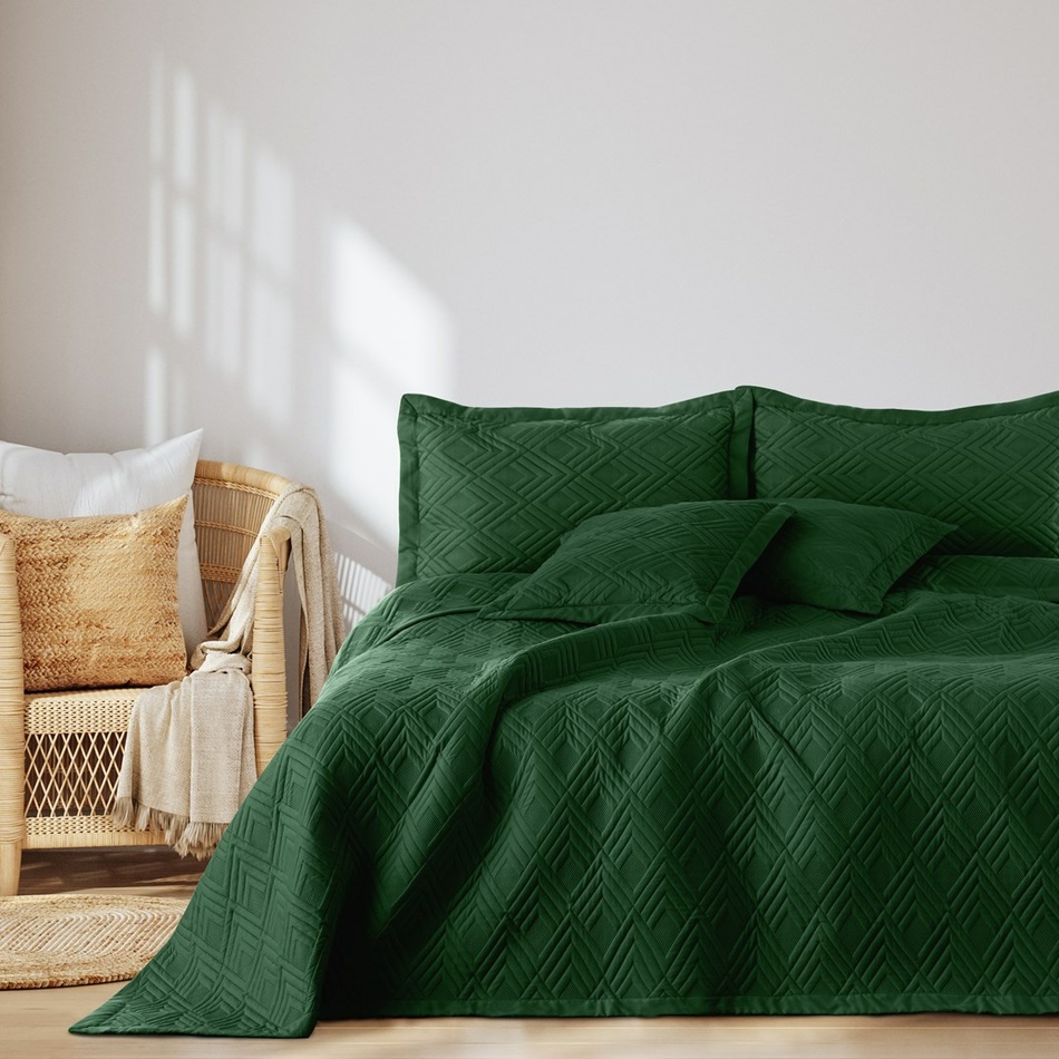 AmeliaHome Prehoz na posteľ Ophelia fľ. zelená, 220 x 240 cm