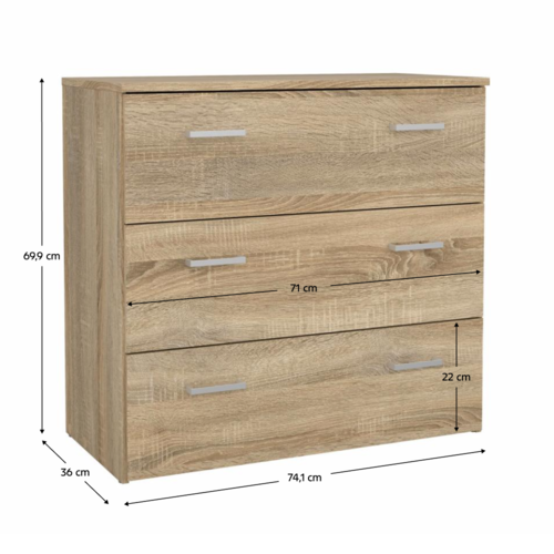 Komoda GARBO 3, dub sonoma