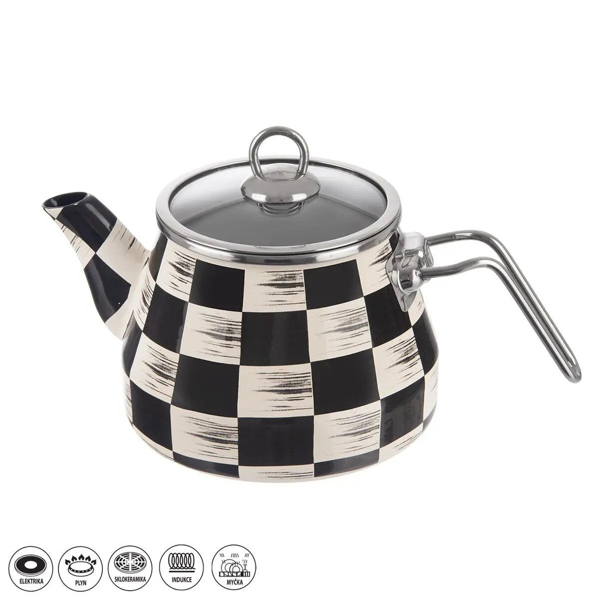 Orion Zománc teáskanna Chessboard Lem, 2 l