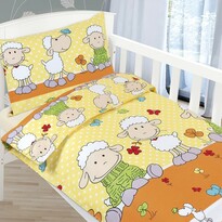 Dziecięca pościel bawełniana do łóżeczka Agata – Owieczki, 90 x 135 cm, 45 x 60 cm