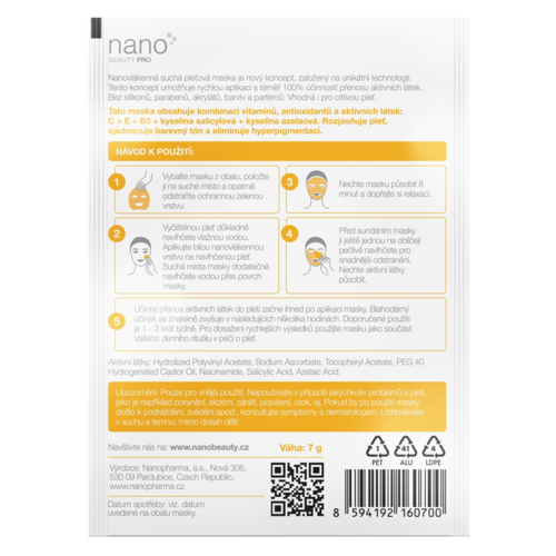 nanoBeauty Освітлююча маска з нановолокна проти акне