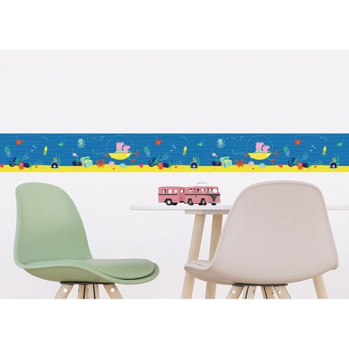 Samolepilna bordura Peppa Pig Sea, 500 x 9,7 cm