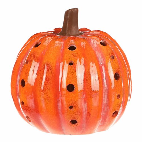 Decorațiuni LED de toamnă Dovleac cu găuri, 19 x19 x 19 cm, ceramică