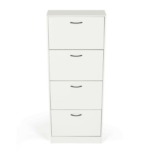 Výklopný botník se 4 přihrádkami COMPACT White, bílá
