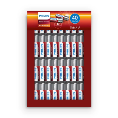 Baterii alcaline Philips AAA 1,5 V Power, 40 buc