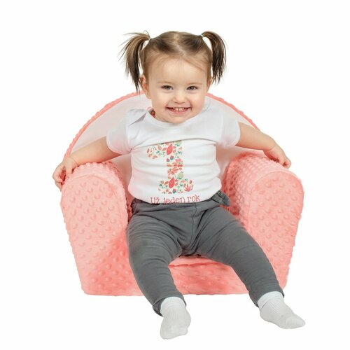 New Baby Дитяче крісло з мікрофібрового плюшу Лисиця лососевий, 42 x 53 см
