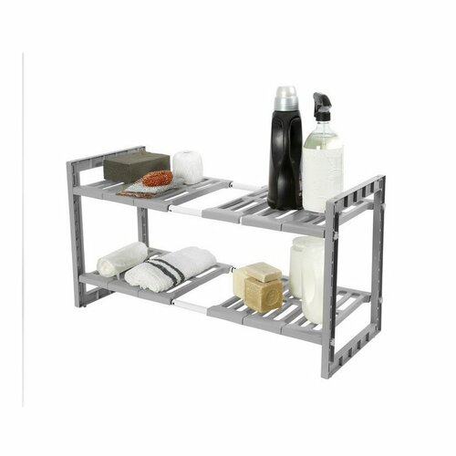 Compactor Verstellbares Regal unter das Waschbecken 30 x 40 cm, hellgrau