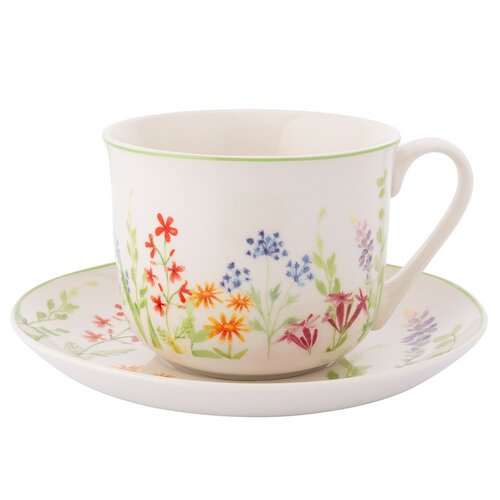Altom Porcelanová jumbo skodelica s podstavkomNature Awakening 450 ml