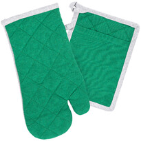 Прихватка і килимок Heda зелена / сіра, набір з 2штук