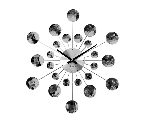 Nástenné hodiny Lavvu Crystal Sunlight čierna, pr. čierna, pr. 49 cm