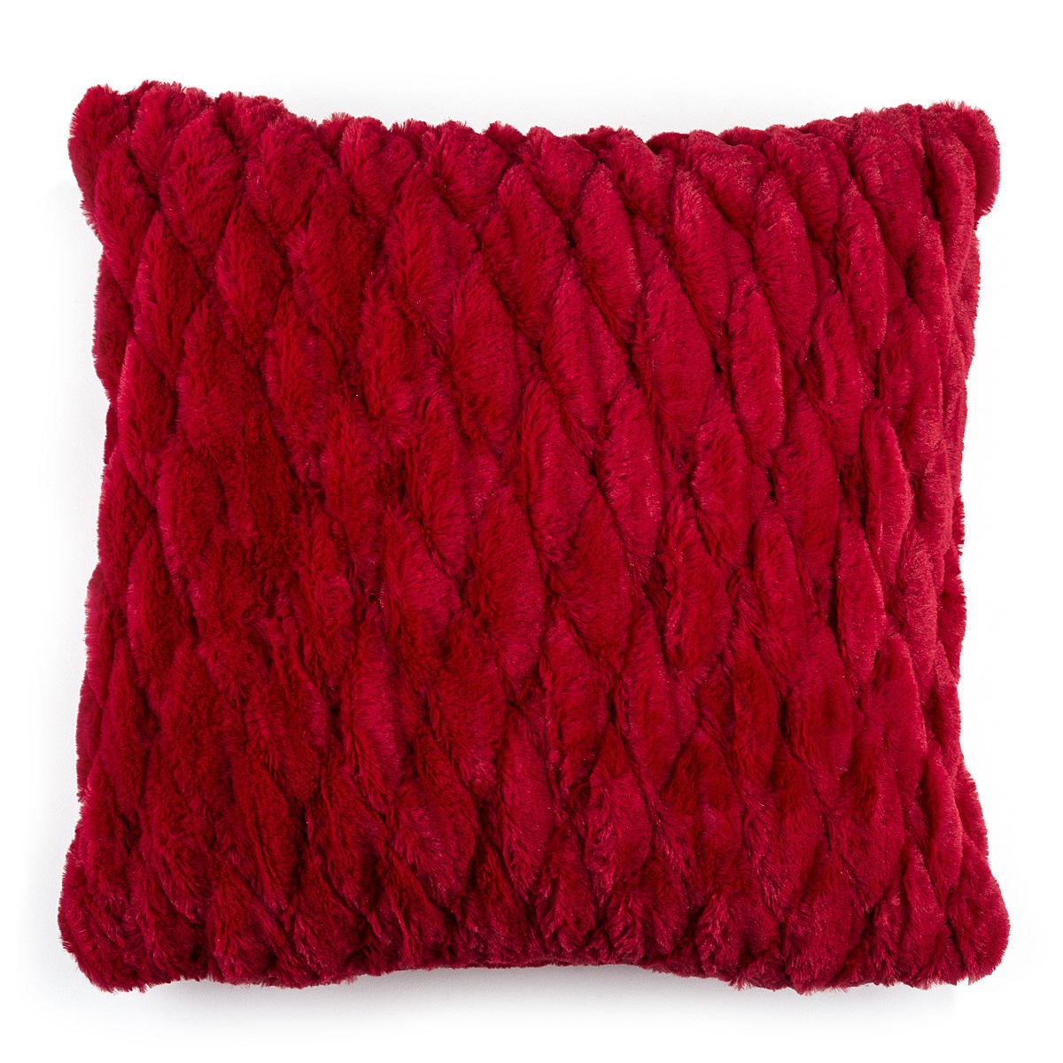 BO-MA obliečka na vankúš chlpatý prešívaný červená 45x45