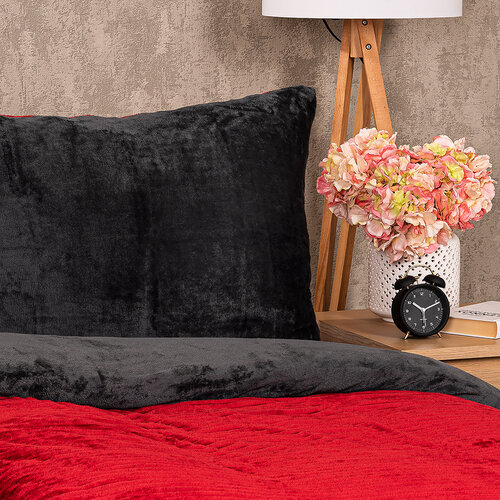 4Home Posteljnina iz mikroflanela Stripe v barvi vino, 140 x 200 cm, 70 x 90 cm