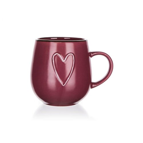 Banquet-Keramikbecher HEART 500 ml, burgunderrot