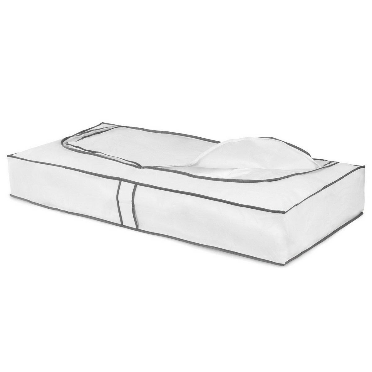 Compactor Nízký textilní úložný box Compactor Life, 108 x 45 x15 cm, šedo-bílý - thumb (1)