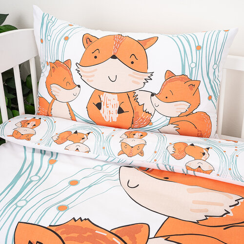 4Home Foxes gyerek pamut ágyneműhuzat kiságyba, 100 x 135 cm, 40 x 60 cm