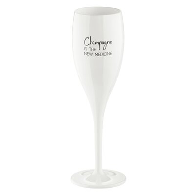 Koziol Glas mit Aufschrift Champagne the new medicine