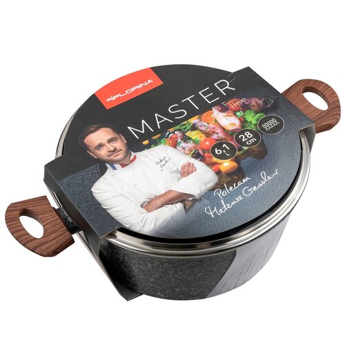 Florina Lonec z pokrovom Master MG,  28 cm, 6,1 l,siva
