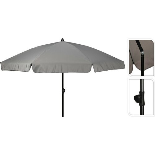 Parasol plażowy z pochyleniem o średnicy 185 cm,szary