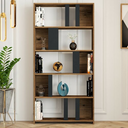 Bücherregal Lima Anthracite and Walnut