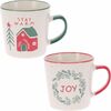Komplet 2 keramičnih skodelic Stay Warm/Joy, 350 ml