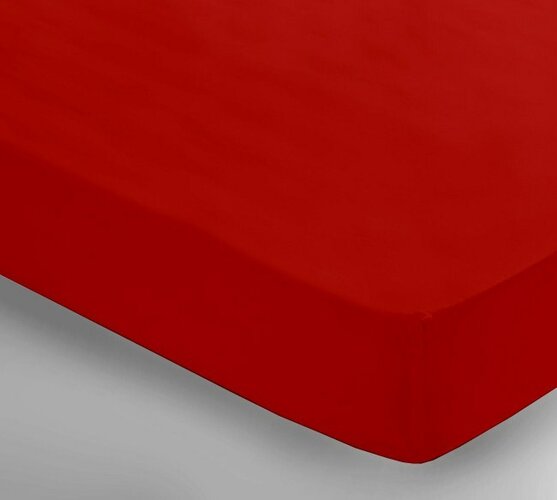 Saténové prostěradlo Uni červená, 2 ks 150 x 240 cm