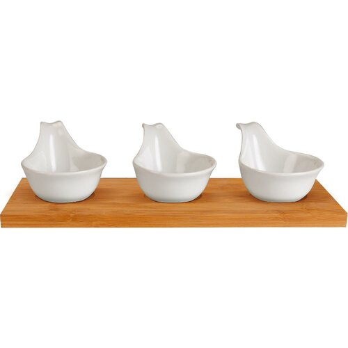 Lamart LT9219 4-delni servirni set skodelicBamboo, 27 x 12 cm