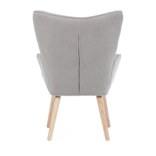 Fotel uszany Bouclé GREY2, szary