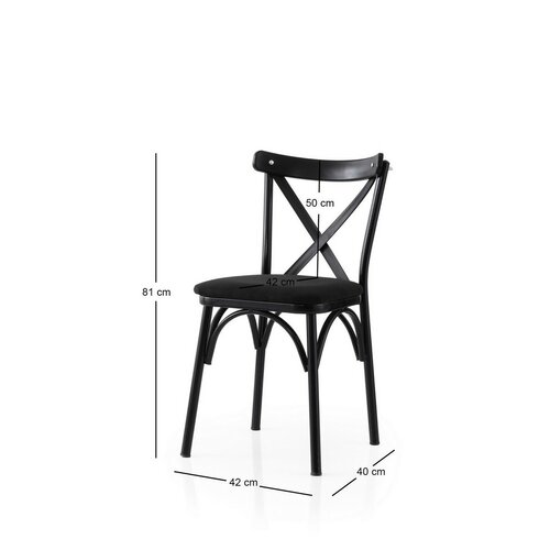 Set de scaune de sufragerie Ekol Black and Black,2 buc.